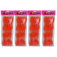 4 x 20 Pack Of Orange Pipe Cleaners / Chenille Sticks Stems 30x1cm