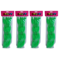 4 x 20 Pack Of Green Pipe Cleaners / Chenille Sticks Stems 30x1cm