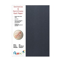 20pce Black Watermark Certificate / Invitation Card Paper 250gsm, A4, Acid Free