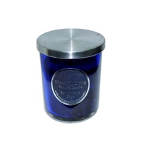 10cm Scented Candle in Glass Jar w/ Stainless Steel Lid Lavender & Sage MQ-548