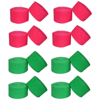 Red & Green Streamers Decorations Christmas Set Crepe Paper 16x 30m Rolls