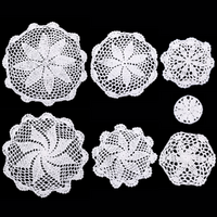 84x Crochet Doilies Bundle Spiral & Flower White Cotton Round