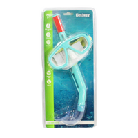 Kids Snorkel & Mask Set Aqua Colour UV Protection Latex Free 2pce