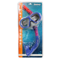 Snorkel & Mask Pike Set Blue Kids 7+ UV Protection, Clip & Valve