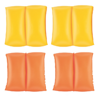 Inflatable Arm Bands Set 2x Pairs for Kids Swimming Training Set Yellow & Orange