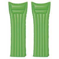 2x Inflatable Air Mats Lounger Pool Toy Set Green Colour 1.83m