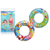 2x Inflatable Swim Rings Set Kids Fun Animal Theme 56cm/22" Kids Pool Toy
