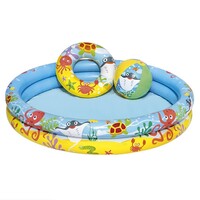 3pce Play Pool Set 1.22m x H20cm Inflatable Pool Toy Summer Kids & Family