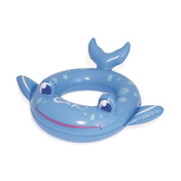 Inflatable Swim Ring Blue Whale 1pce 84x71cm Diameter Kids Pool Toy