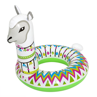 1pce Alpaca Swim Ring 113x109cm Inflatable Pool Toy Summer Kids & Family