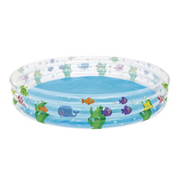 Kids Pool Deep Dive 3 Ring Inflatable 1.52m x 30cm Round Shallow Summer Fun PVC