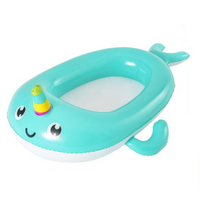 1pce Narwhal Kids Floating Boat Raft 118x89cm Inflatable Pool Toy Summer PVC