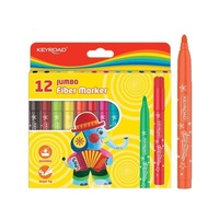 12pce Keyroad Fiber Markers Coloured Jumbo Durable Vibrant Strong 5mm Tip