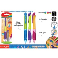 New 1pce Keyroad Mechanical Pencil w/Refill 3 Asst Colours Writing Drawing Pacer