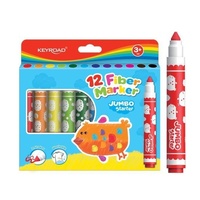 12pce Keyroad Fiber Markers Jumbo Washable Durable Drawing Fabric Painting Kids