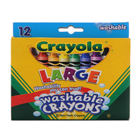 1 x Pack of 12 Crayola Washable Crayons Different Colours Large Size