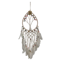 75cm Rainbow Chakra Dream Catcher Tear Drop with Coloured Beads & Feathers