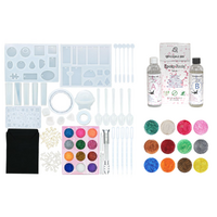 107pce Epoxy Resin Casting Art Kit Silicone Jewellery Molds, Coloured Pearl Powder