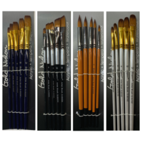 20pce Paint Brush Bundled Set Round, Flat, Angular & Bright Tips Artist Quality