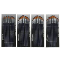 36pce Paint Brush Bundled Set Round, Flat, Angled & Bright Tips Artist Quality