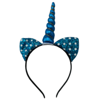 1pce Blue Polka Dot Unicorn/Cat Ears Headband, Kids Dress Up Costume Accessory