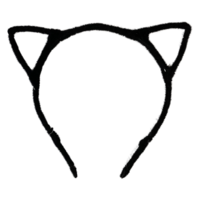 1pce Black Felt Cat Ears Headband, Dress Up Costume Accessory