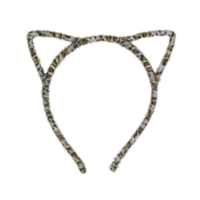 1pc White/Brown Leopard Print Felt Cat Ears Headband, Dress Up Costume Accessory