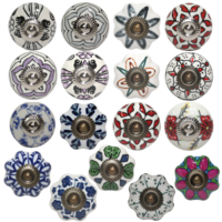17pce Bundle of Colourful Moroccan Door Handles Knobs Drawer/Wardrobe/Furniture