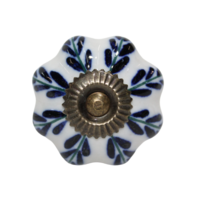 1pce Blue & White 2 Moroccan Door Handle Knob Drawer/Wardrobe/Furniture