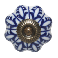 1pce Blue & White 4 Moroccan Door Handle Knob Drawer/Wardrobe/Furniture