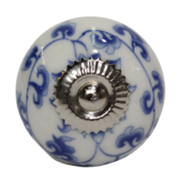 1pce Blue & White 5 Moroccan Door Handle Knob Drawer/Wardrobe/Furniture