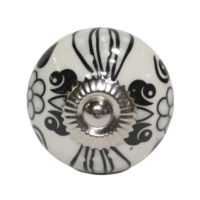 1pce Black & White Moroccan Door Handle Knob Drawer/Wardrobe/Furniture