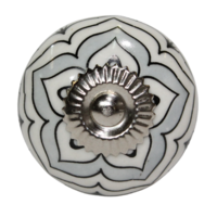 1pce Black & White 2 Moroccan Door Handle Knob Drawer/Wardrobe/Furniture