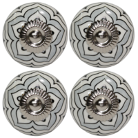 4pce Black & White 2 Moroccan Door Handles Knobs Drawer/Wardrobe/Furniture