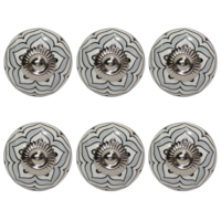 6pce Black & White 2 Moroccan Door Handles Knobs Drawer/Wardrobe/Furniture