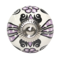 1pce Purple & White 2 Moroccan Door Handle Knob Drawer/Wardrobe/Furniture