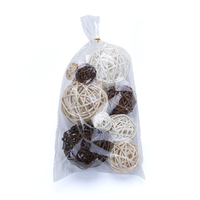 Rattan Balls Decorative Lata, Wicker Cane in Natural, White & Brown Colours