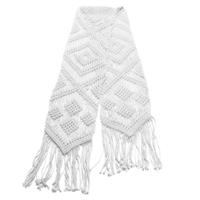 Macrame Tablecloth/Bed Runner 25cm x 220cm White Cotton Woven Cord Boho Tassel