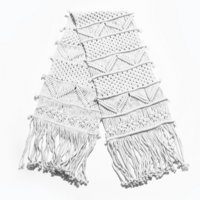 Macrame Tablecloth/Bed Runner 30cm x 180cm White Cotton Woven Cord Boho Tassel
