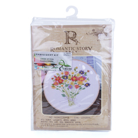 20cm Bouquet Flowers Embroidery Kit Cross Stitch Set With Frame DIY Needlework