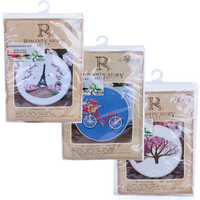3x Embroidery Kits Set in Travel Lover Theme, Cross Stitch Thread Needle Set