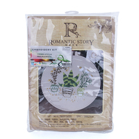 20cm Potted Plants Embroidery Kit Cross Stitch Set With Frame DIY Needlework