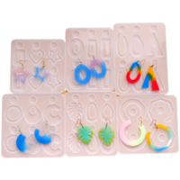 6pce Earrings Set Silicone Molds For Epoxy Resin DIY Decorative Jewellery Craft
