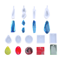 9pce Necklace Pendants Silicone Mold For Epoxy Resin DIY Decorative Jewellery