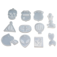 11pce Pendants Silicone Mold For Epoxy Resin DIY Jewellery Making Fun Designs 