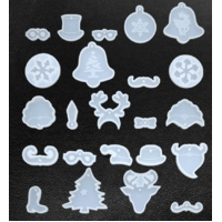 23pce Christmas Charms Silicone Mold For Epoxy Resin DIY Holiday Décor Craft
