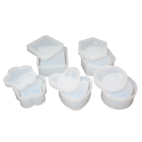 5pce Trinket Boxes Shaped Silicone Mold For Epoxy Resin DIY Home Jewellery Decor