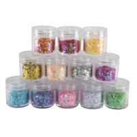 54g Mini Love Hearts Epoxy Resin Art 12 Colours Mix in Tubs Iridescent Metallic