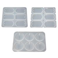 3pce Pendants Set Silicone Molds For Epoxy Resin DIY Jewellery Necklace Art