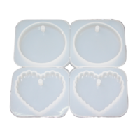 1pc Circle & Heart Pendants Silicone Mold For Epoxy Resin DIY Jewellery Necklace